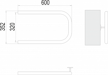 П-обр AISI 32х2 320х600 Полотенцесушитель  TERMINUS Владивосток - фото 3