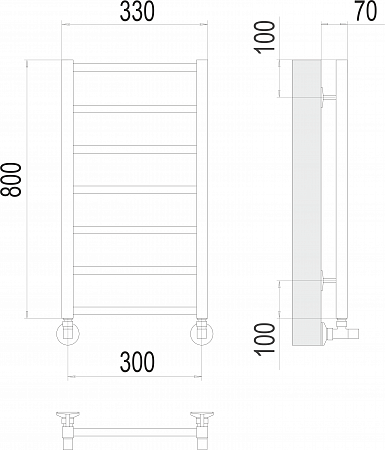 Контур П7 300х800 Полотенцесушитель  TERMINUS Владивосток - фото 3
