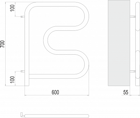 Электро 25 F-обр 600х600 поворотный Полотенцесушитель TERMINUS Владивосток - фото 3