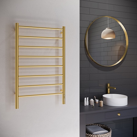 Аврора П8 500х850 Электро Полотенцесушитель TERMINUS Брашированное золото Владивосток - фото 3