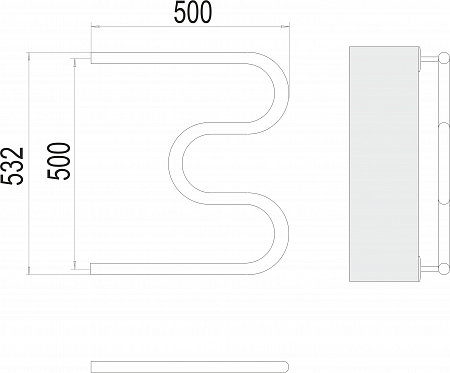 М-обр AISI 32х2 500х500 Полотенцесушитель  TERMINUS Владивосток - фото 3