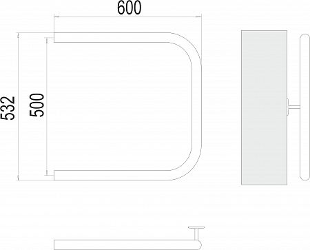 П-обр AISI 32х2 500х600 Полотенцесушитель  TERMINUS Владивосток - фото 3