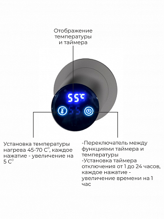 Аккорд П5 500х800 электро Полотенцесушитель TERMINUS Оружейная сталь Владивосток - фото 4