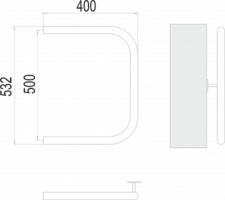 П-обр AISI 32х2 500х400 Полотенцесушитель  TERMINUS Владивосток - фото 3